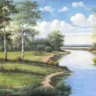 Nordic style Hand painted oil painting on canvas"forest"60x120CM(23.6"x47.2")Unframed-51