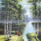 Nordic style Hand painted oil painting on canvas"forest"60x120CM(23.6"x47.2")Unframed-52
