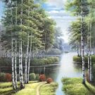 Nordic style Hand painted oil painting on canvas"forest"60x120CM(23.6"x47.2")Unframed-53