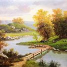 Hand painted oil painting on canvas"Creek"50x60CM(19.7"x23.6")Unframed-195