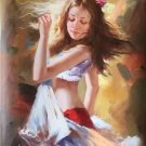 Chinese style Hand painted oil painting on canvas"Sexy Girl"60x90CM(23.6"x35.4")Unframed-21
