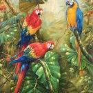 Hand painted oil painting on canvas"Colorful parrot"80x160CM(33"x63")Unframed-06