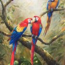 Hand painted oil painting on canvas"Colorful parrot"80x160CM(33"x63")Unframed-07
