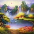 Hand painted oil painting on canvas"Creek"60x90CM(23.6"x35.4")Unframed-200 Hand painted oil painting on canvas"Creek"60x90CM(23.6"x35.4")Unframed-200
