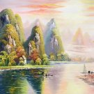 Hand painted oil painting on canvas"Creek"60x120CM(23.6"x47.2")Unframed-210