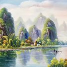 Hand painted oil painting on canvas"Creek"60x120CM(23.6"x47.2")Unframed-212 Hand painted oil painting on canvas"Creek"60x120CM(23.6"x47.2")Unframed-212