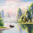 Hand painted oil painting on canvas"Creek"60x120CM(23.6"x47.2")Unframed-214 Hand painted oil painting on canvas"Creek"60x120CM(23.6"x47.2")Unframed-214