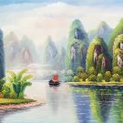 Hand painted oil painting on canvas"Creek"60x120CM(23.6"x47.2")Unframed-216