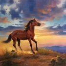 Hand painted oil painting on canvas"Akhal-teke horses"75x100CM(30"x40")Unframed-38