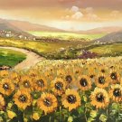 Hand painted oil painting on canvas"Image of the countryside"70x180CM(27.6"x70.9")Unframed-85