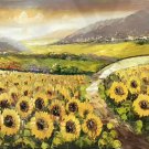 Hand painted oil painting on canvas"Image of the countryside"70x180CM(27.6"x70.9")Unframed-91