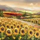 Hand painted oil painting on canvas"Image of the countryside"70x180CM(27.6"x70.9")Unframed-92