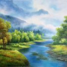 Hand painted oil painting on canvas"Creek"60x90CM(23.6"x35.4")Unframed-221