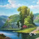 Hand painted oil painting on canvas"Creek"60x90CM(23.6"x35.4")Unframed-222