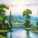 Hand painted oil painting on canvas"Creek"60x90CM(23.6"x35.4")Unframed-223