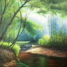 Hand painted oil painting on canvas"Creek"60x90CM(23.6"x35.4")Unframed-225