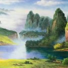 Hand painted oil painting on canvas"Creek"50x150CM(20"x60")Unframed-229
