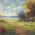 Hand painted oil painting on canvas"Image of the countryside"80x200CM(33"x80")Unframed-94