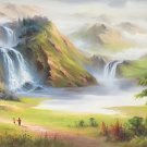 Hand painted oil painting on canvas"Image of the countryside"70x180CM(27.6"x70.9")Unframed-96