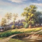 Hand painted oil painting on canvas"Creek"80x180CM(33"x72")Unframed-232