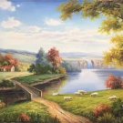 Hand painted oil painting on canvas"Creek"90x180CM(36"x72")Unframed-234