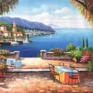 Hand painted oil painting on canvas"Sea view Villa"60x120CM(23.6"x47.2")Unframed-77