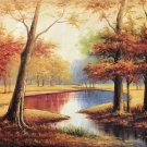 Hand painted oil painting on canvas"Creek"60x120CM(23.6"x47.2")Unframed-239 Hand painted oil painting on canvas"Creek"60x120CM(23.6"x47.2")Unframed-239
