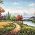 Hand painted oil painting on canvas"Creek"60x120CM(23.6"x47.2")Unframed-240 Hand painted oil painting on canvas"Creek"60x120CM(23.6"x47.2")Unframed-240