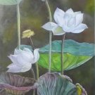 Chinese style Hand painted oil painting on canvas"lotus"60x120CM(23.6"x47.2")Unframed-65