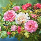 Hand painted oil painting on canvas"Peony"70x150CM(30"x60")Unframed-04