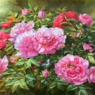 Hand painted oil painting on canvas"Peony"70x150CM(30"x60")Unframed-05