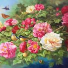 Hand painted oil painting on canvas"Peony"70x150CM(30"x60")Unframed-06