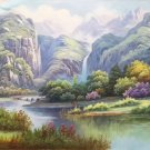 American style Hand painted oil painting on canvas"Creek"70x180CM(27.6"x70.9")Unframed-244