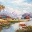 American style Hand painted oil painting on canvas"Creek"70x180CM(27.6"x70.9")Unframed-247