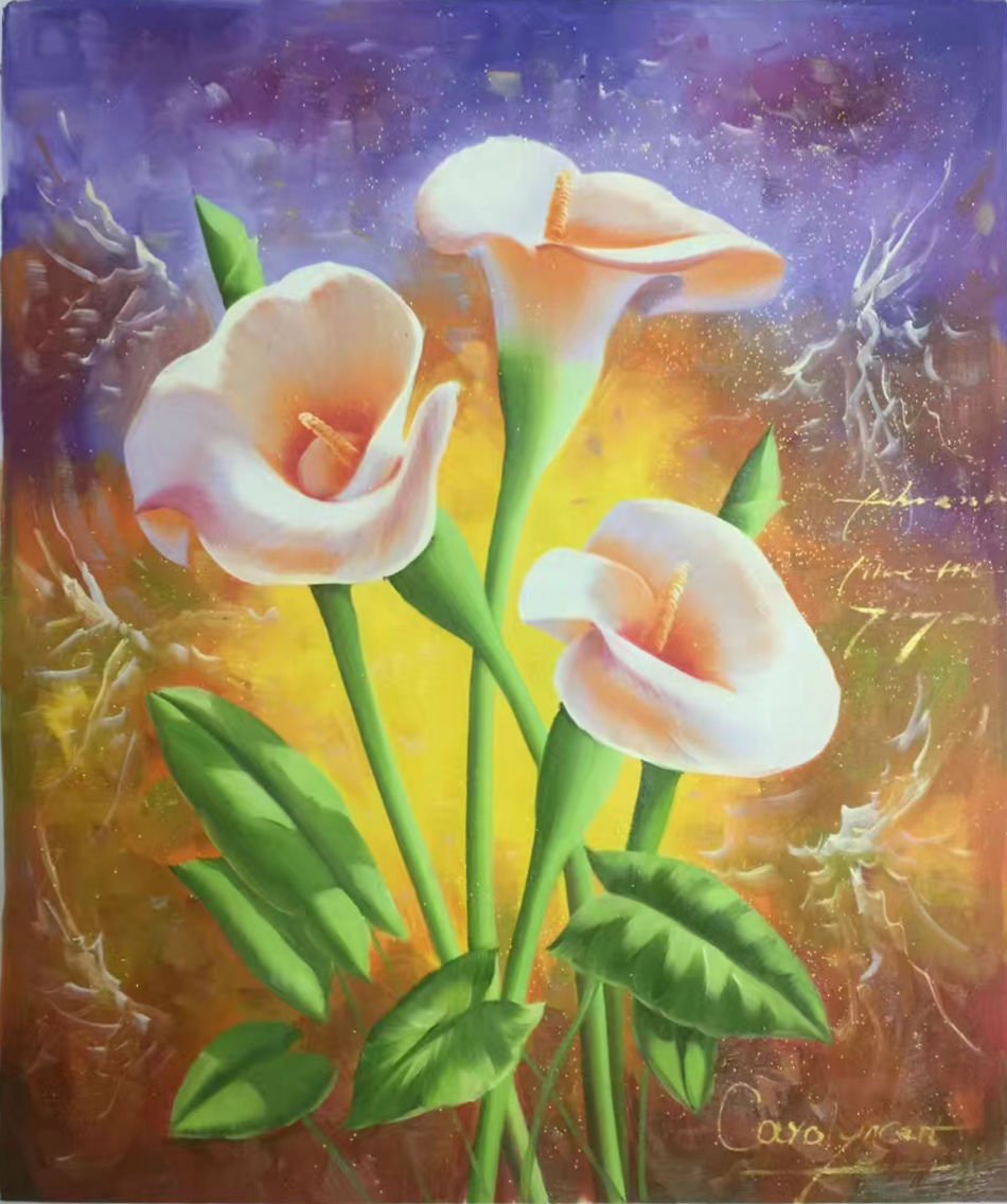 Simple modern Hand painted oil painting on canvas"Flowers"50x60CM(19.7"x23.6")Unframed-26