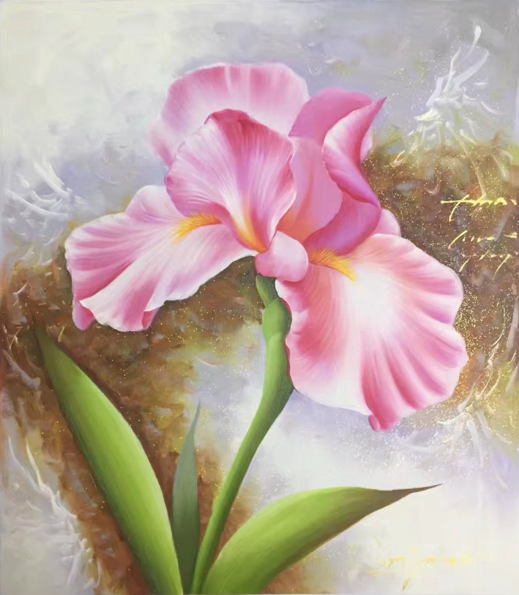 Simple modern Hand painted oil painting on canvas"Flowers"50x60CM(19.7"x23.6")Unframed-27