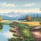 Hand painted oil painting on canvas"Creek"60x120CM(23.6"x47.2")Unframed-250