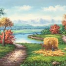 Hand painted oil painting on canvas"Creek"60x120CM(23.6"x47.2")Unframed-253