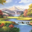 Hand painted oil painting on canvas"Creek"80x200CM(33"x80")Unframed-259