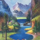 Hand painted oil painting on canvas"Creek"80x160CM(33"x63")Unframed-261