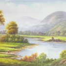 Hand painted oil painting on canvas"Image of the countryside"50x150CM(20"x60")Unframed-114