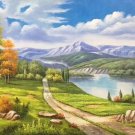 Hand painted oil painting on canvas"Creek"60x145CM(24"x57")Unframed-268 Hand painted oil painting on canvas"Creek"60x145CM(24"x57")Unframed-268