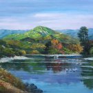 Hand painted oil painting on canvas"Creek"80x160CM(33"x63")Unframed-269