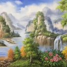 Hand painted oil painting on canvas"Creek"60x120CM(23.6"x47.2")Unframed-272