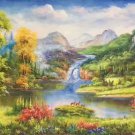 Hand painted oil painting on canvas"Creek"60x120CM(23.6"x47.2")Unframed-273