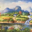 Hand painted oil painting on canvas"Creek"60x120CM(23.6"x47.2")Unframed-274 Hand painted oil painting on canvas"Creek"60x120CM(23.6"x47.2")Unframed-274