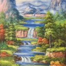 Hand painted oil painting on canvas"Creek"60x120CM(23.6"x47.2")Unframed-277 Hand painted oil painting on canvas"Creek"60x120CM(23.6"x47.2")Unframed-277