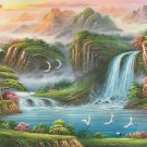 American style Hand painted oil painting on canvas"Creek"70x180CM(27.6"x70.9")Unframed-285 American style Hand painted oil painting on canvas"Creek"70x180CM(27.6"x70.9")Unframed-285