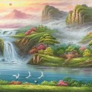 American style Hand painted oil painting on canvas"Creek"70x180CM(27.6"x70.9")Unframed-286