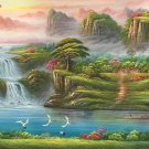 American style Hand painted oil painting on canvas"Creek"70x180CM(27.6"x70.9")Unframed-289